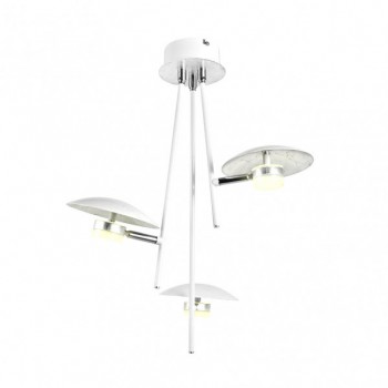 Distribuidor - Lâmpadas Diversas | Lâmpadas Modernas | COLGANTE CIUDAD DEL CABO 3L 18W 4000K BLANCO/PLATA 53X39X39 CM 1440 LM DIRIGIBLE Y ORIENTABLE Ref: 153693074